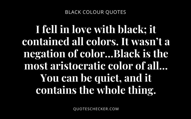 Black Color Quotes | QuotesChecker