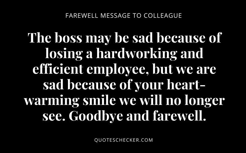 colleague goodbye message | QuotesChecker
