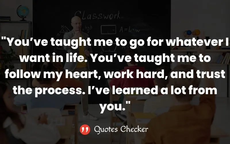 Image with a quote on heart touching quotes for teachers