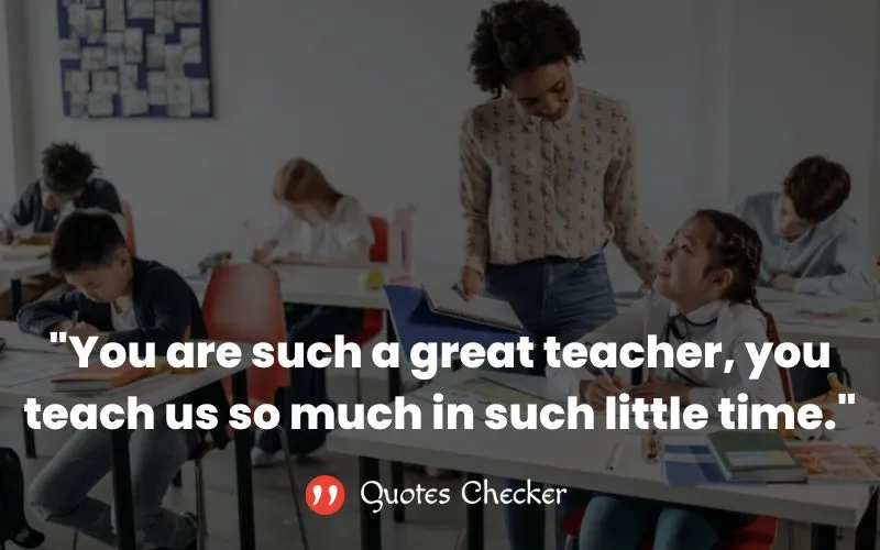 Image with a quote on best lines for teachers