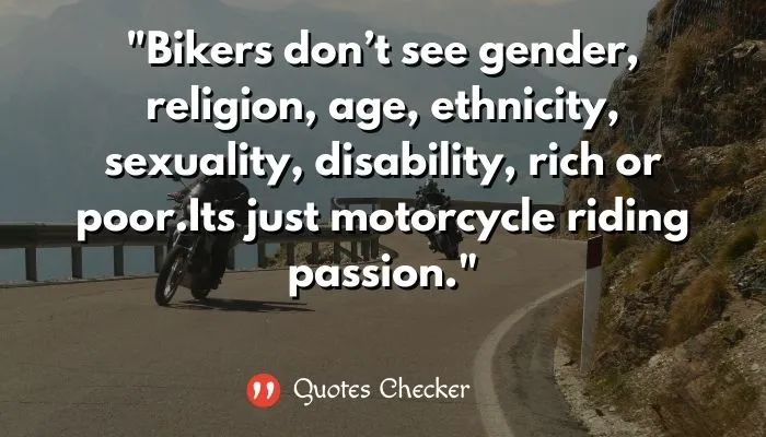 Image with a quote on bike lovers quotes